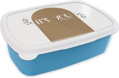 Broodtrommel Blauw - Lunchbox - Brooddoos - It's you and no one else - Quotes - Spreuken - Relatie - 18x12x6 cm - Kinderen - Jongen