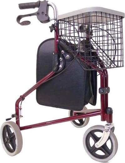 Rollator Tri-Walker - Inclusief mandje en tas - Makkelijk opvouwbaar