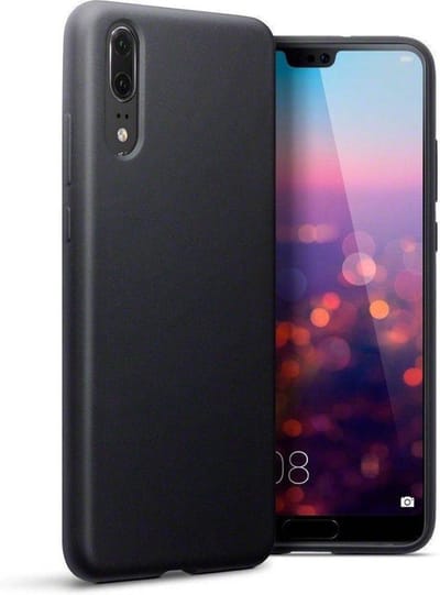 Pealycase Zwart TPU Siliconen Hoesje Geschikt voor Huawei P20