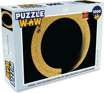 Puzzel Cirkel van gouden glitter op een zwarte achtergrond - Legpuzzel - Puzzel 1000 stukjes volwassenen