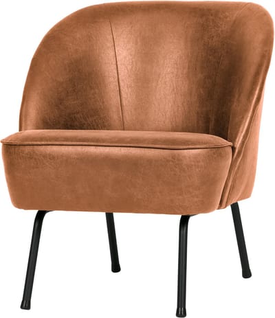 WOOOD Vogue Fauteuil - Leer - Cognac - 69x57x70