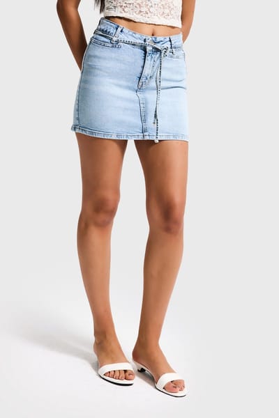 It's Basic - MINI DENIM SKIRT - ICE
