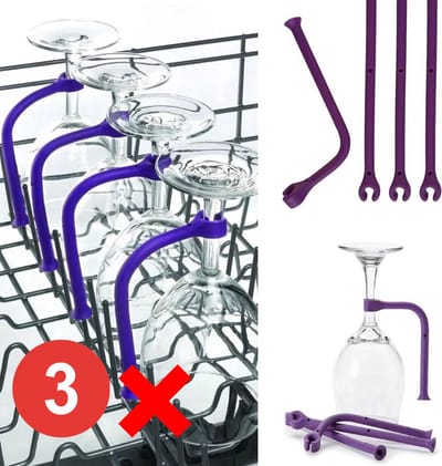 Wijnglazenhouder – 3 stuks - Siliconen hulpstuk - Wijnglazen set – Vaatwasser accessoire