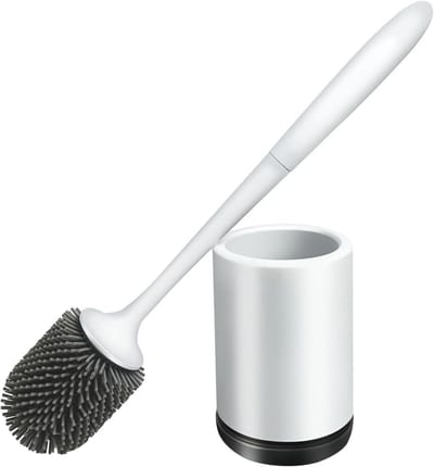 JGS Premium - Toiletborstel & houder set voor Badkamer - Siliconen reinigingsborstel kit - Flexibele Toilet Cleaner - Staan/Wandmontage