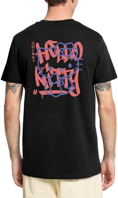 Hello Kitty Met Graffiti-Stijl Lettertype Premium T Shirt Heren