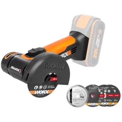 Worx Accu Mini Haakse Slijper Wx801.9 Chopper - 20v 76 Mm - (zonder Accu)