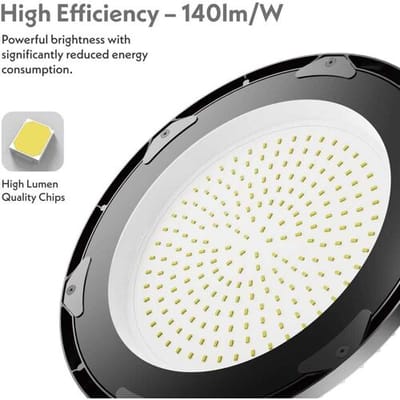 HOFTRONIC Eris LED High Bay UFO - 100 Watt - 14.000 lumen (140lm/W) - 4000K neutraal wit - IP65 waterdicht - IK08 - Flikkervrij