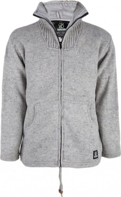 Gebreid Wollen Heren/Uni Vest van Schapenwol met Katoenen Voering en hoge kraag - SHAKALOHA - M Flyer Collar M