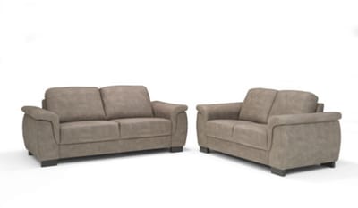 Bankstel Robin – 2,5 zits + 2 zits – Texas Stof – Zachte Lederlook – Duurzaam & Comfortabel Bankstel – Taupe