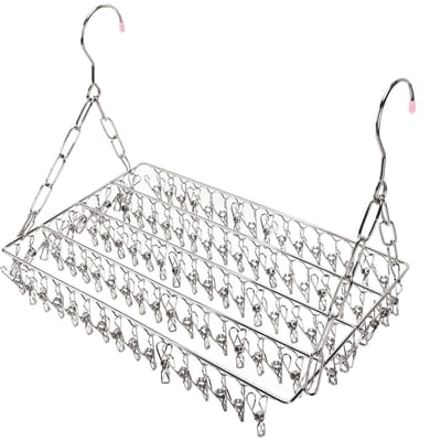 Wasknijperrek Roestvrij Staal Multifunctioneel Ophangbaar Zilver Kledingdroogrek voor het Ophangen van Kleding Handdoeken Sokken Type 2