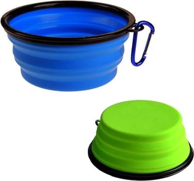 CHPN - Drinkbak - Waterbak - Voerbak - Opvouwbaar - 2stuks - Opvouwbare Voerbak - Opvouwbare drinkbak - 13/5,5CM - Siliconen - Inklapbaar