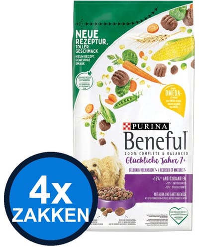 4x Beneful - Gelukkig Volwassen - Hondenvoer Droogvoer - 1.4 kg