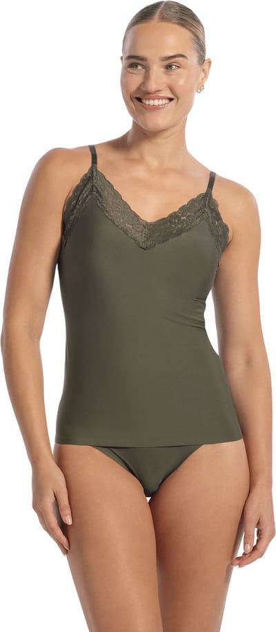 Ten Cate Secrets spaghetti top met kant forest mist voor Dames | Maat M