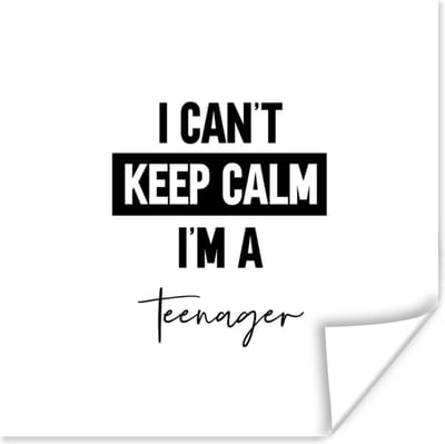 Poster Kinderen - Quote - Zwart - Wit - 100x100 cm XXL