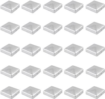 TRUTZHOLM - Paalkap Gegalvaniseerd - 101 mm - Piramide - Afdekkap voor Palen 10x10 cm - Hekwerk Bescherming - 25 Stuks Set