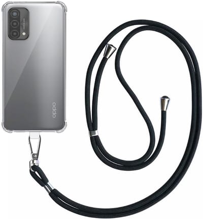 Telefoonhoesje Geschikt voor Oppo A93 5G Transparant Schokbestendig met Afneembaar Universeel Telefoonkoord - Backcover Case Siliconen ShockProof with Lanyard - Smartphonica geschikt voor Oppo A93 5G