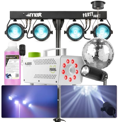 Discolichten en effecten - BeamZ feestverlichting set - Partybar - Rookmachine - Discolamp - Discobal