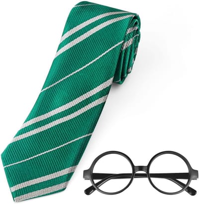 Wizard Kostuum Accessoires Set voor Jongens en Meisjes, Cosplay Stropdas en Ronde Bril voor Kinderen, Perfect voor Carnaval en Halloween Feestjes