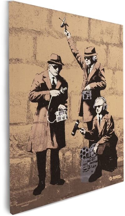 Banksy Graffiti - Canvas Schilderij 32x45 cm - Schilderijen Woonkamer