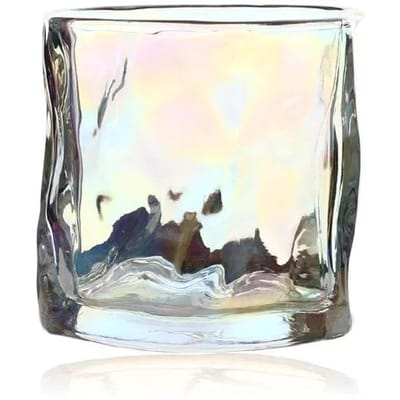 1 Stuks Transparante Glazen Mok Glacier Wijn Whiskey Koffiekop Huishoudelijk Drinken Sap Onregelmatige Vorm Bekers Drinkware 101-200ml white