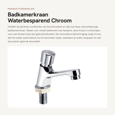 Dailygoods- Kraan met vertraging - Chroom - Hoogwaardige messing - Waterbesparend - Eenvoudig te installeren - Antivlekken en corrosiebestendig - Keukenmengkraan
