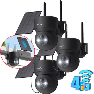 ieGeek Beveiligingscamera Draadloos Buiten – 2K 3MP FULL HD - Camerabewaking - Bewakingscamera Voor Buiten - Buitencamera - Buiten Camera Met Nachtzicht - Oplaadbaar - 3W Zonnepaneel - Zwart - 3 stuks