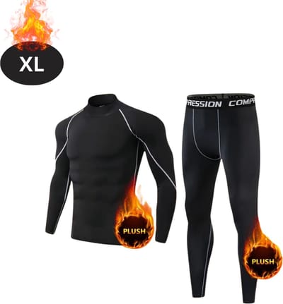 Bovista Thermokleding Heren - Thermobroek - Thermoset - Thermolegging - Winter - Thermoshirt - Zwart+Grijs - XL