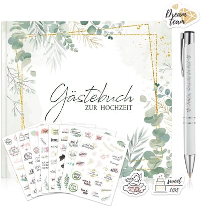 Dailygoods - Gastenboek voor Bruiloft met Stickers en Pennen