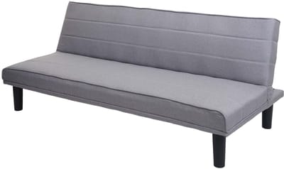 Slaapbank MCW-J17, bank uitklapbare slaapbank logeerbed, slaapfunctie stof/textiel 165cm ~ grijs