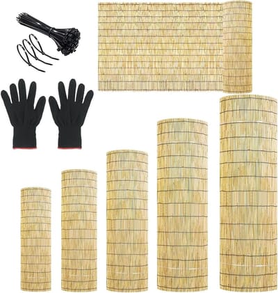 Natuurlijke Rietmat - Bamboe Rol - Privacy Creëren - Dicht Geweven - H160xL800cm - Natural