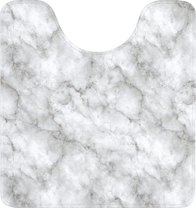 WC mat met uitsparing 55x60 cm - Antislip - Grijs - Marmer - Klassiek - Aders - Toiletmat met uitsnijding - Vloermat - Douchemat - Toilet tapijt - Toiletmatten