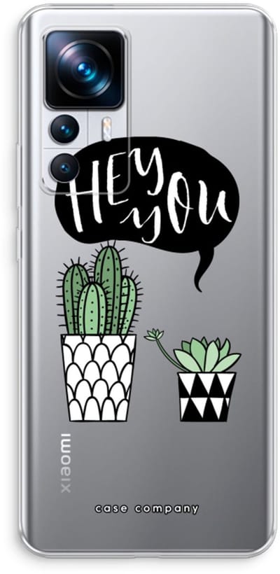 Case Company® - Hoesje geschikt voor Xiaomi 12T hoesje - Hey you cactus - Soft Cover Telefoonhoesje - Bescherming aan alle Kanten en Schermrand