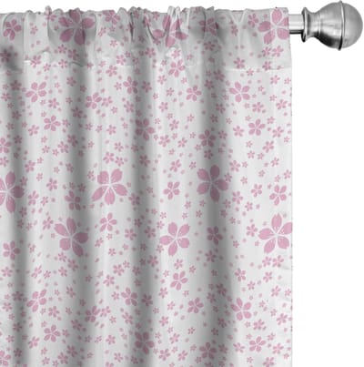 ABAKUHAUS kersenbloesem voorhangen – 2×75x175 cm – mikrofaser