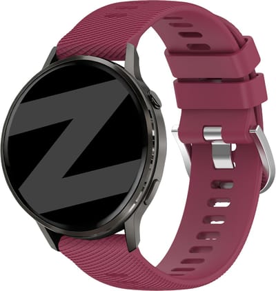Bandz Siliconen 'Deluxe' bandje geschikt voor Garmin Vivoactive 4s / Vivomove 3s / Venu 4 - 41mm / Venu 3s / Venu 2s / Forerunner 265s / Forerunner 255s - Wijnrood