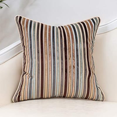 Gestreepte Fluwelen Kussenhoes 50 x 50 cm - Moderne Boheemse Kussensloop voor Bank en Slaapkamer - Perfect voor Kerstdecoratie