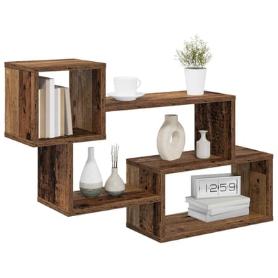 vidaXL - Zwevende - plank - Muurmontage - Oud - hout - 87 - x - 20 - x - 55 - cm