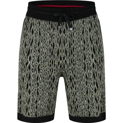 Hugo Heren Sweat Shorts met dierenprint (Groene afdrukken)