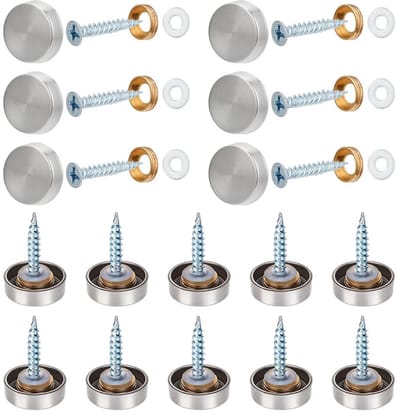 30 Stuks RVS Decoratieve Caps, Platte Ronde Schroefkappen, 304 RVS Spiegelschroefdeksels voor Reclame Hardware en Bordinstallatie, Zilver