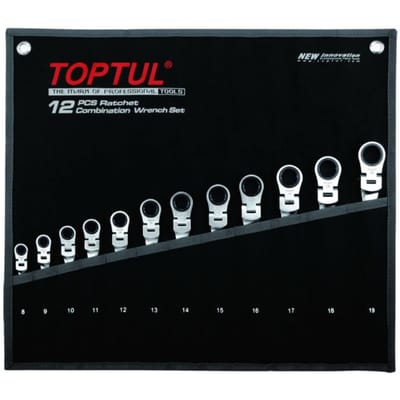 Ratelsleutel set TOPTUL 12st 8 9 10 11 12 13 14 15 16 17 18 19mm