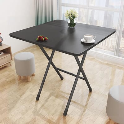 Opvouwbare eettafel - Vierkante tafel - Kaartspel tafel - Massief MDF - 60 cm - Zwart