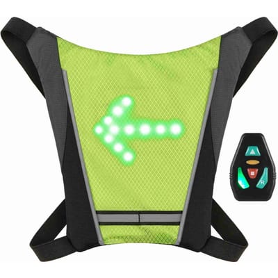 LED Richtingaanwijzer Fietspakket USB Oplaadbaar Reflecterend Rugzak Bevestigingsclip met Afstandsbediening LED Rugzak met Yellow geel