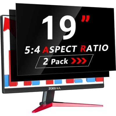 ZOEGAA Monitor Privatizing Filter 19 "5:4 Set 2 stuks Zwarte scherm-overlaybescherming Pc Privatizing Film Kantooraccessoires Blauwlichtreductie Monitorafdekking