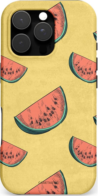 Casetastic hoesje geschikt voor Apple iPhone 16 Pro - MagSafe - Dubbellaagse bescherming - Retro Meloengeel - Fashion Case - Goud Koraal Terracotta Taupe