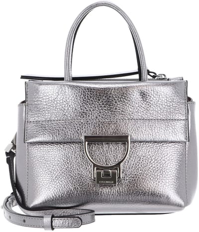 COCCINELLE Leren handtas schoudertas Arlettis Handbag Steel zilverkleurig