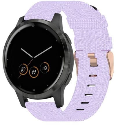By Qubix - Geschikt voor Garmin bandje - 18mm - Geschikt voor Garmin Venu 4 - 41mm - Canvas nylon bandje - Lila