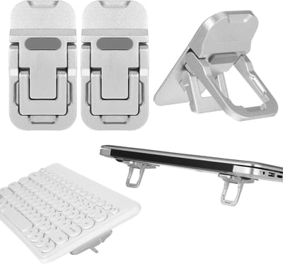 2 Stuks Verstelbare Keyboardstandaard, Laptopstandaard van Silicoon voor de meeste Laptops en Toetselbord (Zilver)