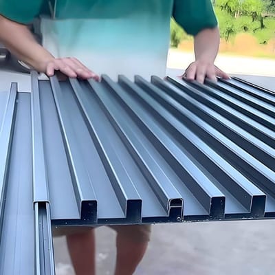 Dakplaten - Golfplaten Gevelpanelen - Nieuwbouw Renovatie - Aluminiumlegering Polyurethaan - 0.4mm Dikte 1000mm Breed - Grijs Bruin