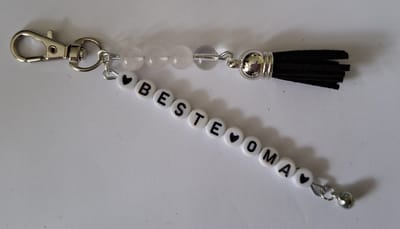 Sleutelhanger "Beste Oma" / Rozenkwarts