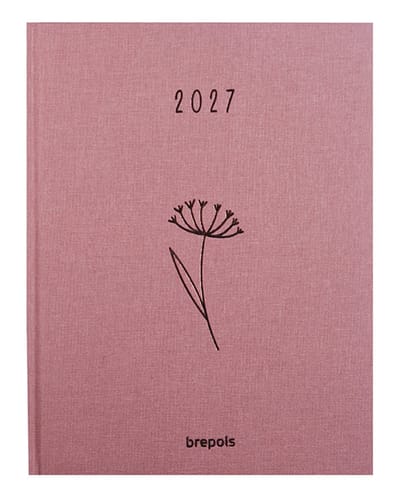 Brepols bureau agenda 2027 - TIMING [0.136] - AURELIA - Bureau agenda - 1 week op 2 pagina's - Weekoverzicht - Roze - 17.1 x 22 cm