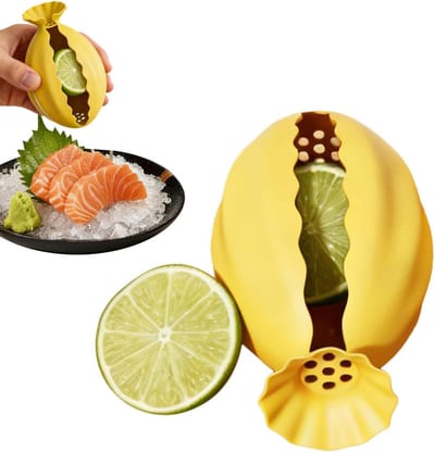 Handmatige Citroenpers - Sapcentrifuge Citrus - Verse Sappen Maken - Spatwaterdicht Ontwerp - 11H x 14B cm - Geel